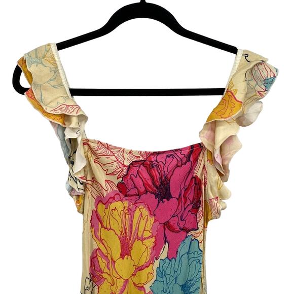 NWT CONDITIONS APPLY Stunning Ruffled Floral Maxi Dress M - Picture 7 of 14